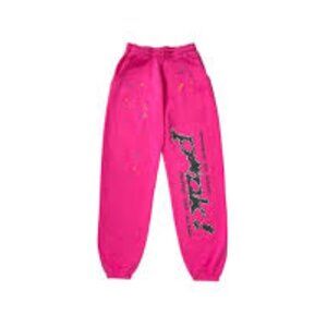 Sp5der P*nk Sweatpants Black on Pink